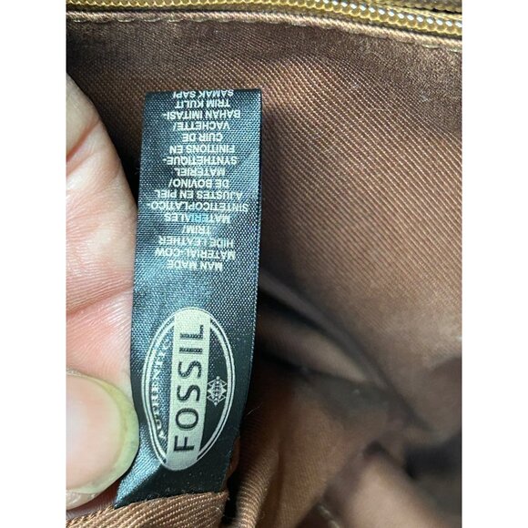 Fossil Magenta Saffiano Leather Large Tote Shoulder Handbag - Picture 8 of 9